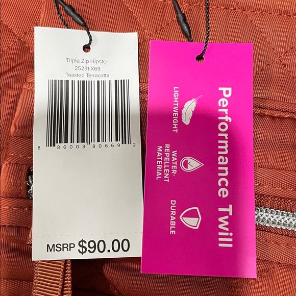 NWT Vera Bradley Triple Zip Hipster Toasted Terracotta - Picture 2 of 4